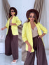 Light yellow, ONE SIZE jacket with gathered sleeves
